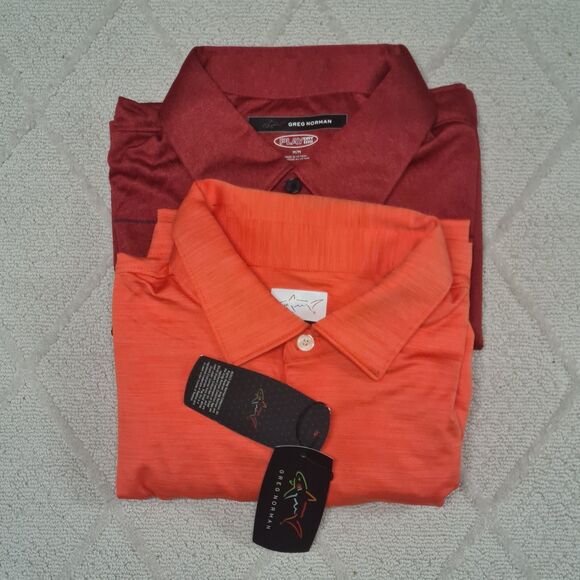 Greg Norman Golf Polo Shirt Lot of 2 Mens MEDIUM Play Dry Activewear Preppy - Picture 1 of 15